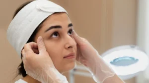 doctor checking and advising after under eye dark circle treatment