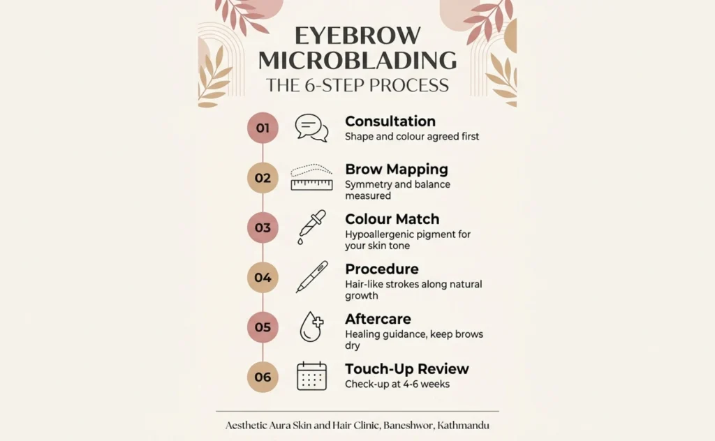 process of microblading eyebrows in nepal